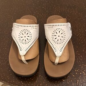 Rockport White and Brown Sandals